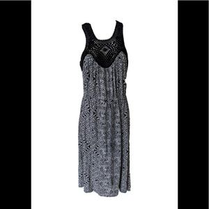 Lucky Brand Black Boho Paisley Floral Dress XS